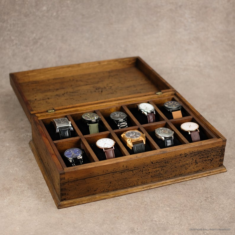 men's wooden watch box